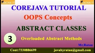 Core java OOPS -3 Abstract Classes Overloaded Abstract Methods By Ratan sir