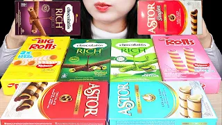 ASMR RAINBOW WAFER ROLL - ASTOR CHOCOLATE, CHOCOLATOS RICH MATCHA, DUBAI, NABATI ROLLS STRAWBERRY