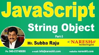 JavaScript String Object Part 3 JavaScript Tutorial Mr Subba Raju