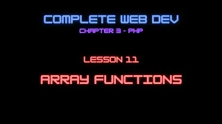 Web Dev 3 - 11 Array Functions