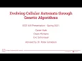 Evolving Cellular Automata through Genetic Algorithms