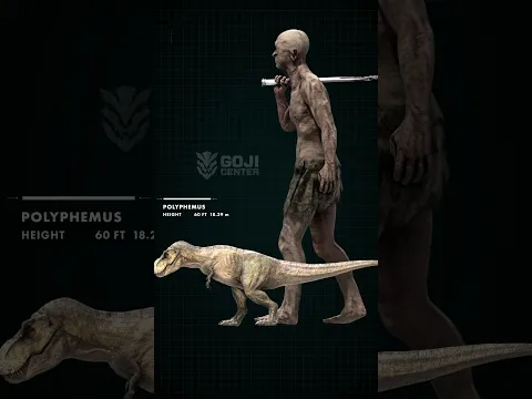 The Odyssey's Cyclops compared to Jurassic World Creatures and Dinosaurs