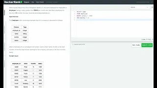 Hackerrank SQL Solution Basic SQL - Employee Salaries