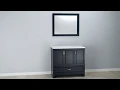 Style Selections 36 25-in Navy Single Sink Bathroom Vanity with Cultured Marble Top