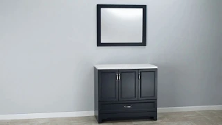 Style Selections 36 25-in Navy Single Sink Bathroom Vanity with Cultured Marble Top