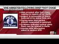 One arrested following brief foot chase in Kearney relating to vehicle thefts