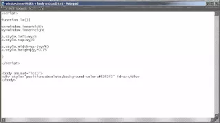 Html Javascript Window innerWidth Body onLoad