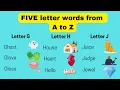 Five letter words from A to Z 5 letter words A to Z English 5 letters words English for kids