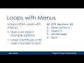 Loops Menus with do while loops and switch statements in C tutorial demo
