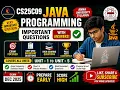 CS25C09 Java Programming Important Questions Anna University R2025 Unit-1 Exam Preparation