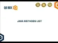Java Methods List QO-BOX