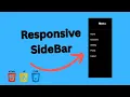 How to create responsive Sidebar HTML CSS Javascript Tutorial