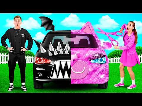 Download MP3 गुलाबी कार बनाम काली कार चुनौती | पागल चुनौती 4Teen Challenge