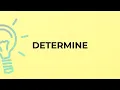 What is the meaning of the word DETERMINE