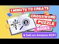 How to create activity books for Amazon KDP - Crosswords Puzzle book with Librava ai