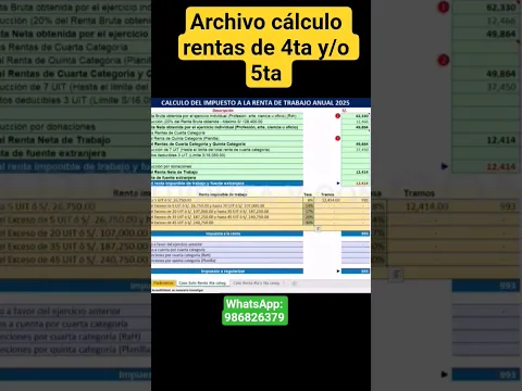 Calculo rentas de trabajo cuarta y quinta categoría.