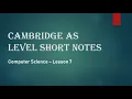 Cambridge AS Level Computer Science Short Notes