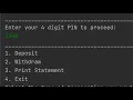 ATM SIMULATION PROGRAM IN JAVA