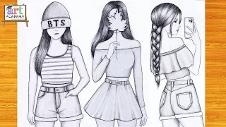 رسم بنات كيوت بالرصاص خطوة بخطوة للمبتدئين رسم بنت جميلة وجه بالقلم الرصاص رسم بنات 