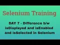 Selenium Training 7 Difference isDisplayed and isEnabled and isSelected in Selenium
