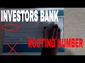 Investors Bank ABA Routing Number - Where Is It