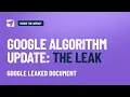 Google Algorithm Update The Leak