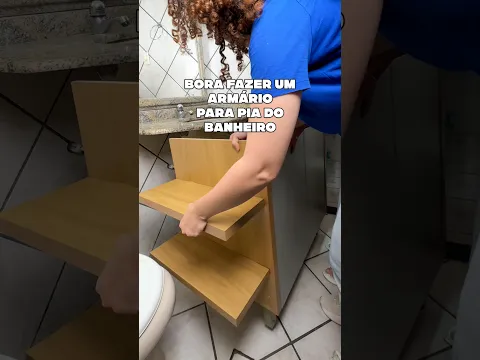 Armário com cara de marcenaria planejada no banheiro!