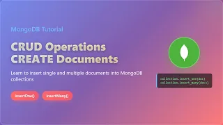 MongoDB CRUD Create Documents with insertOne insertMany Methods