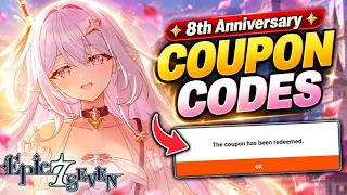 6 COUPON CODE in Epic Seven 2026 8th Anniversary Special Epic Seven Coupon Codes