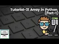 Python Tutorial 31 - Array in Python Part-1 Python Playlist Turbo Coding