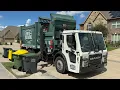 Frontier Waste Solutions Mack LR McNeilus ZR Side Loader Garbage Trucks