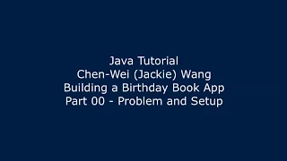 Java Tutorial Birt ay Book App 00