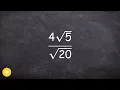 Learn how to divide radicals