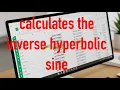How to calculates the inverse hyperbolic sine of a given number