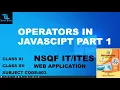 OPERATORS IN JAVASCRIPT PART 1