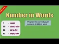 Number to Words Python Program