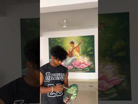 Mata Saraswati ❤️🙏 #wallpainting #art #shortvideo #shorts