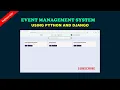 Event Management System project in python python django projects