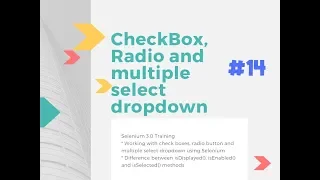 Working with checkboxes radio button and multiple dropdop down in Selenium