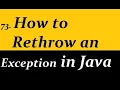 How to rethrow an exception in Java