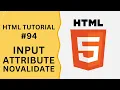 HTML Tutorial - Form Attribute novalidate in Form Tag