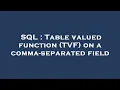 SQL Table valued function TVF on a comma-separated field