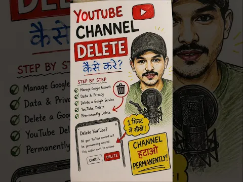 YouTube Channel Delete Kaise Kare? 😱 (1 Minute Mein)