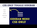 How To Create An Animated Toggle Side Bar Using Just HTML And CSS Toggle Side Bar Menu CSS Only