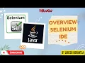 Part 2 Overview Selenium IDE Java Selenium Telugu