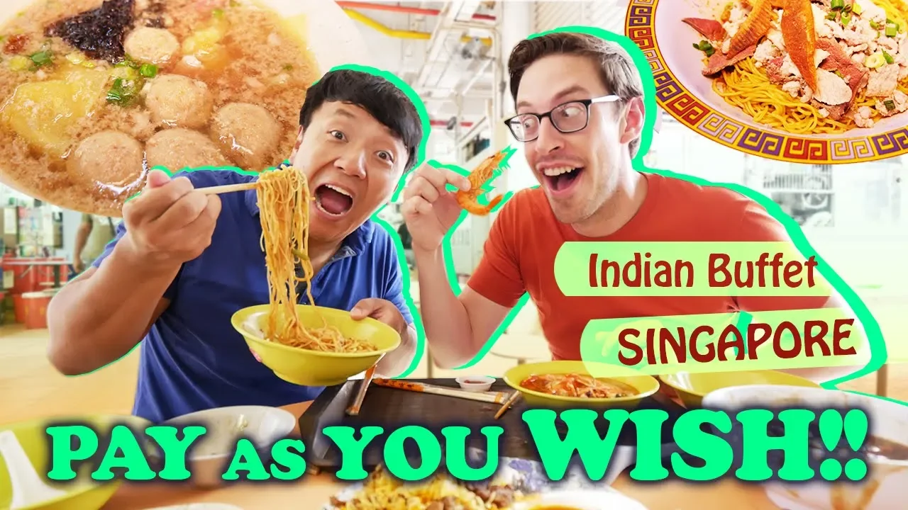 Singapore PAY AS YOU WISH Indian Buffet & FRESH Prawn Noodles at Old Airport Road Hawker Center
