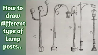 How to draw different types of Lamp post By Draw with Avijit