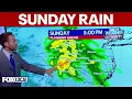 Philadelphia weather forecast Sunday rain timeline