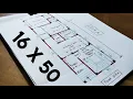 16 50 HOUSE DESIGN II 16X50 GHAR KA Naksha II 800 SQFT HOUSE PLAN II 16 50 HOUSE PLAN