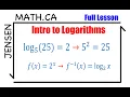 6 2 Intro to Logarithms full lesson grade 12 MHF4U jensenmath ca